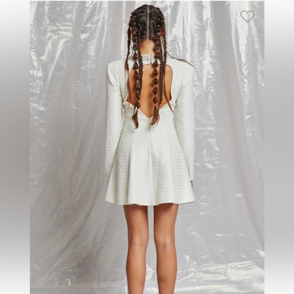 #224 “JEWEL TRIM DETAIL CUT OUT TWEED MINI DRESS” - Picture 3 of 5